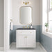 James Martin Chicago 30" Single Bathroom Vanity in Glossy White, shown in a bathroom setting