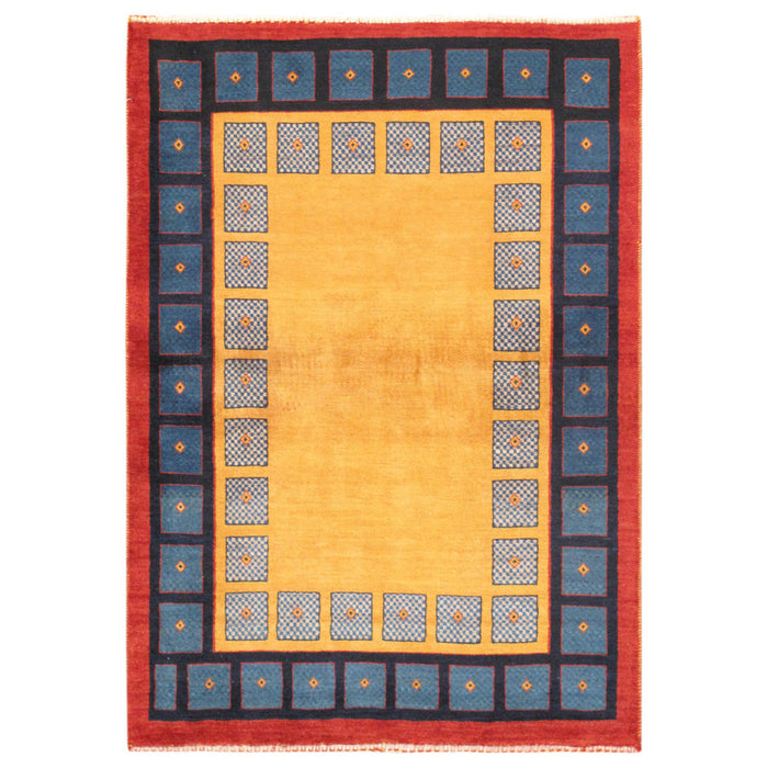 Pasargad Home Tribal Collection Hand-Knotted Lamb's Wool Area Rug- 3' 5" X 4' 10" 29461