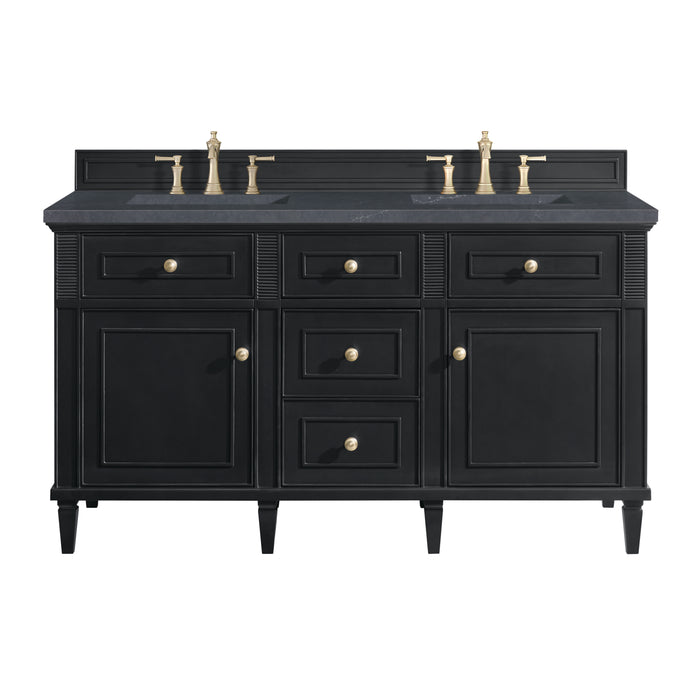 Lorelai 60" Double Vanity, Black Onyx w/ 3 CM Charcoal Soapstone Silestone Top