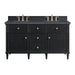 Lorelai 60" Double Vanity, Black Onyx w/ 3 CM Charcoal Soapstone Silestone Top
