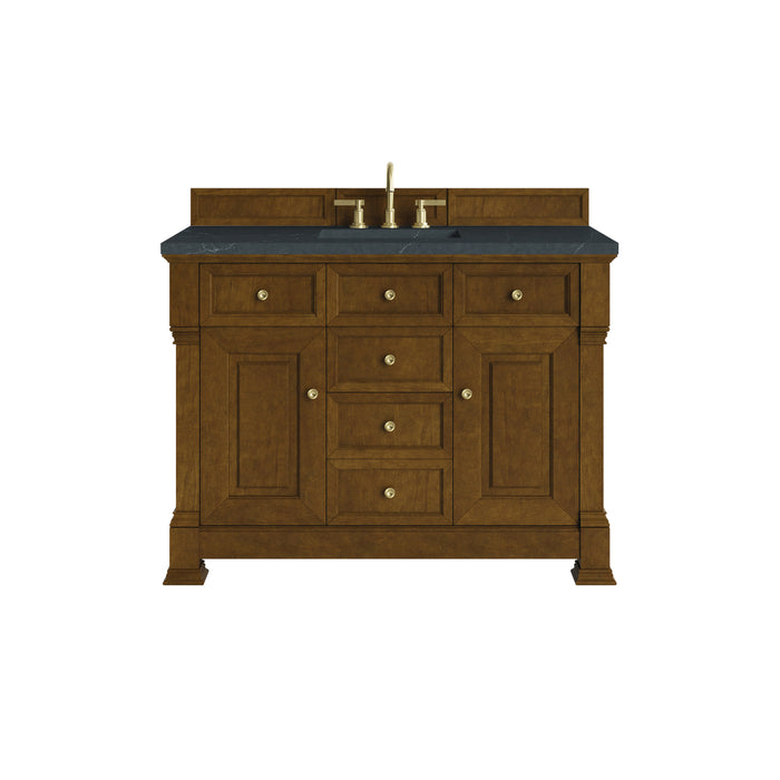 Brookfield 48" Single Vanity, Black Onyx, w/ 3 CM Siberian Silestone Top w/FreePower Wireless Charger