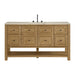 Breckenridge 60" Single Vanity, Light Natural Oak, w/ 3 CM Eternal Jasmine Pearl Quartz Top
