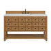 Malibu 60" Single Vanity, Amber Birch w/ 3 CM Eternal Jasmine Pearl Top