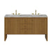 Hudson 60" Double Vanity, Honey Oak w/ 3 CM Victorian Silver Silestone Top