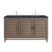 Portland 60" Double Vanity Whitewashed Walnut w/ 3 CM Charcoal Soapstone Silestone Top