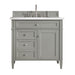 Brittany 36" Single Vanity, Urban Gray w/ 3 CM White Zeus Silestone Top