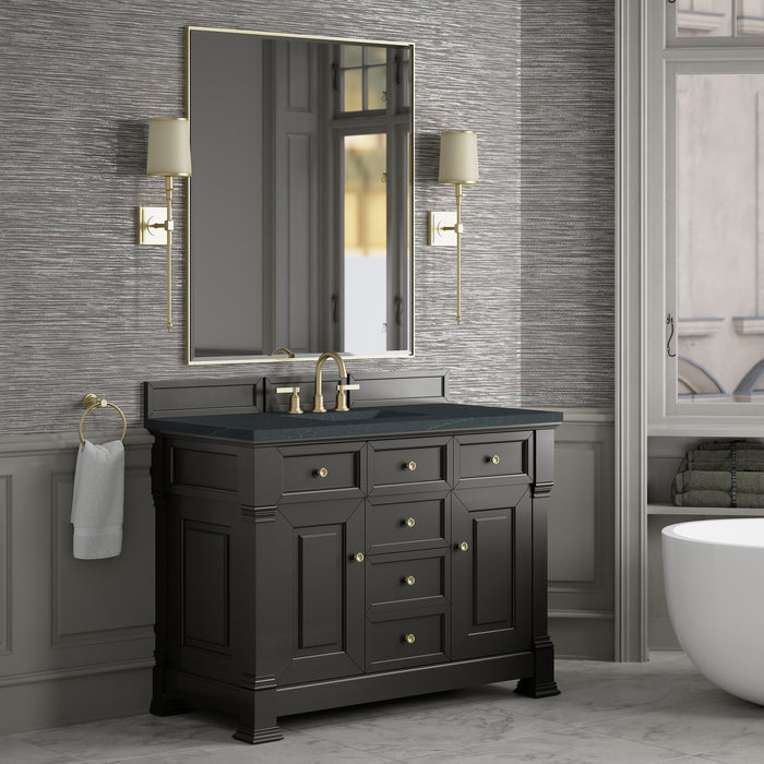 Brookfield 48" Single Vanity, Pecan, w/ 3 CM Siberian Silestone Top