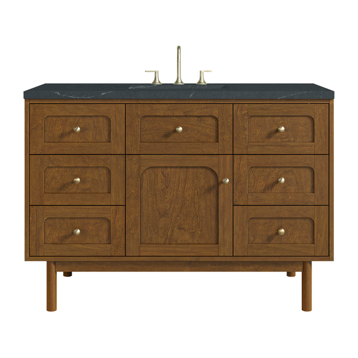 Laurent 48" Single Vanity, Honey Oak w/ 3 CM Charcoal Soapstone Silestone Top