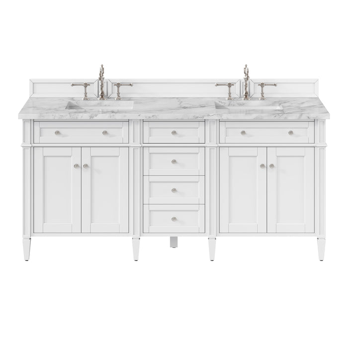 Brittany 72" Double Vanity, Victory Blue w/ 3 CM Charcoal Soapstone Silestone Top