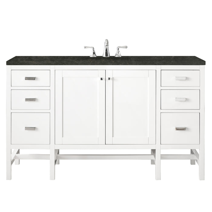 Addison 60" Single Vanity, Glossy White, w/ 3 CM Phantome Eclos Top