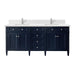 Brittany 72" Double Vanity, Urban Gray w/ 3 CM Parisien Bleu Silestone Top