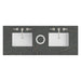 60" Double Top, 3 CM Parisien Bleu Silestone w/ Sink & FreePower Wireless Charger