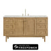 Laurent 60" Single Vanity, Light Natural Oak, w/ 3 CM Tajnar Eclos Top