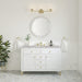 Chicago 48" Single Vanity, Walnut Whisper, w/ 3 CM Eternal Jasmine Pearl Silestone® Top w/FreePower Wireless Charger