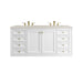 Chicago 60" Double Vanity, Walnut Whisper, w/ 3 CM Tajnar Eclos Top