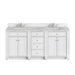 Bristol 72" Double Vanity, Bright White w/ 3 CM Carrara Marble Top