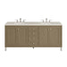 Chicago 72" Double Vanity, Smokey Celadon, w/ 3 CM Tajnar Eclos Top w/FreePower Wireless Charger