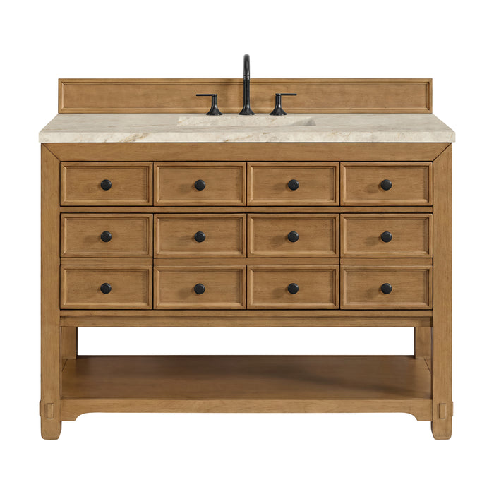 Malibu 48" Single Vanity, Amber Birch, w/ 3 CM Tajnar Eclos Top