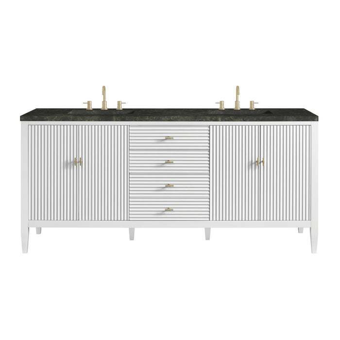 Myrrin 72" Vanity, Bright White, w/ 3 CM Phantome Eclos Top