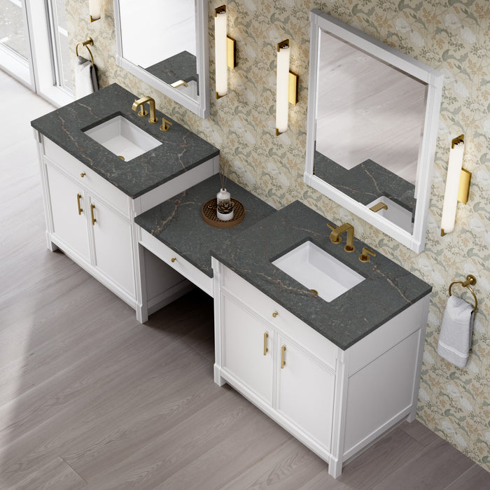 James Martin Vanities Bellshire 96" Dual Vanity Set with 24" Make-Up Counter
