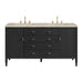 Myrrin 60" Double Vanity, Carbon Oak w/ 3 CM Eternal Jasmine Pearl Silestone Top