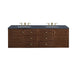 Amberly 72" Double Vanity, Mid-Century Walnut w/ 3 CM Victorian Silver Top w/FreePower Wireless Charger