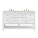 Breckenridge 60" Double Vanity, Bright White, w/ 3 CM Eternal Jasmine Pearl Quartz Top
