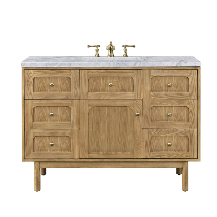 Laurent 48" Single Vanity, Honey Oak w/ 3 CM Ethereal Noctis Silestone Top w/FreePower Wireless Charger