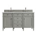 Brittany 60" Double Vanity, Smokey Celadon w/ 3 CM Eternal Jasmine Pearl Top w/FreePower Wireless Charger
