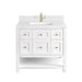 Breckenridge 36" Single Vanity, Bright White w/ Single Hole 3 CM White Zeus Top & Backsplash