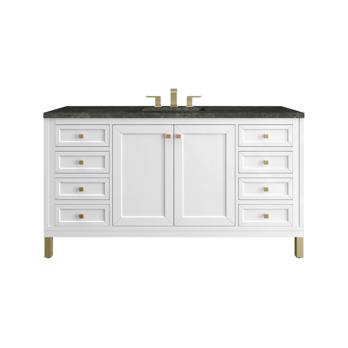 Chicago 60" Single Vanity, Glossy White, w/ 3 CM Phantome Eclos Top