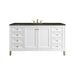 Chicago 60" Single Vanity, Glossy White, w/ 3 CM Phantome Eclos Top