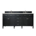 Brittany 72" Double Vanity, Black Onyx w/ 3 CM Lime Delight Silestone Top