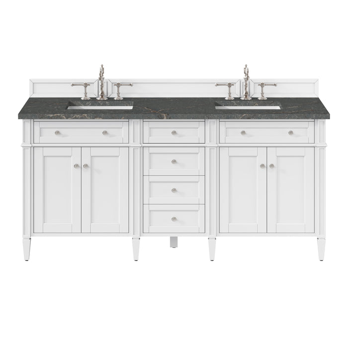 Brittany 72" Double Vanity, Victory Blue, w/ 3 CM Tajnar Eclos Top