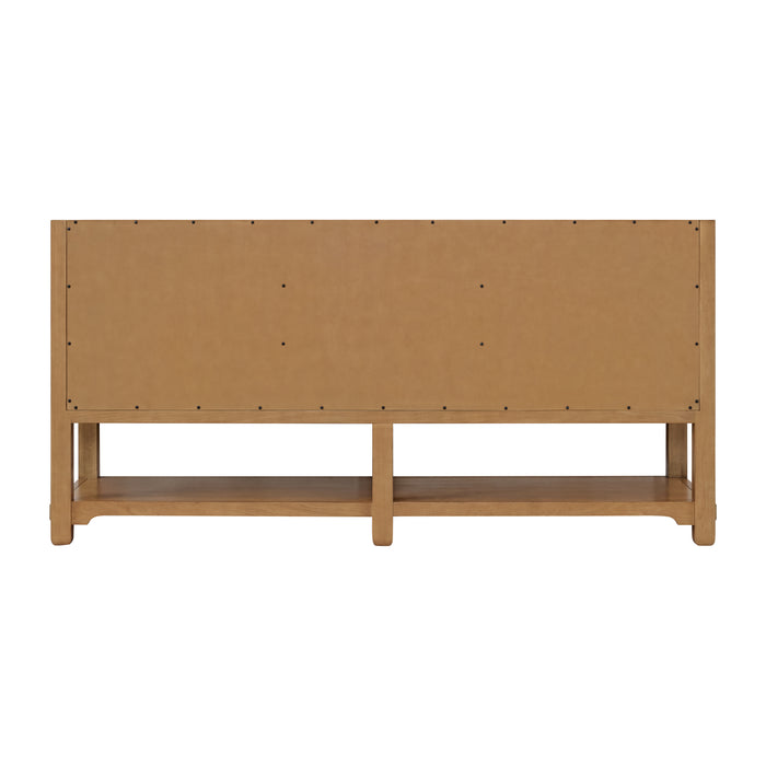 Malibu 72" Double Vanity, Amber Birch w/ 3 CM Parisien Bleu Top w/ FreePower Wireless Charger