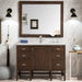 James Martin Addison 48" Single Bathroom Vanity in Mid-Century Acacia, shown in a bathroom setting