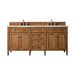 Brittany 72" Double Vanity, Saddle Brown w/ 3 CM Ethereal Noctis Silestone Top