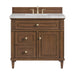 Lorelai 36" Single Vanity, Mid-Century Walnut w/ 3 CM Victorian Silver Silestone Top