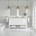 Breckenridge 60" Double Vanity, Whitewashed Oak, w/ 3 CM Siberian Silestone Top