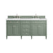 Brittany 72" Double Vanity, Smokey Celadon w/ 3 CM Charcoal Soapstone Top