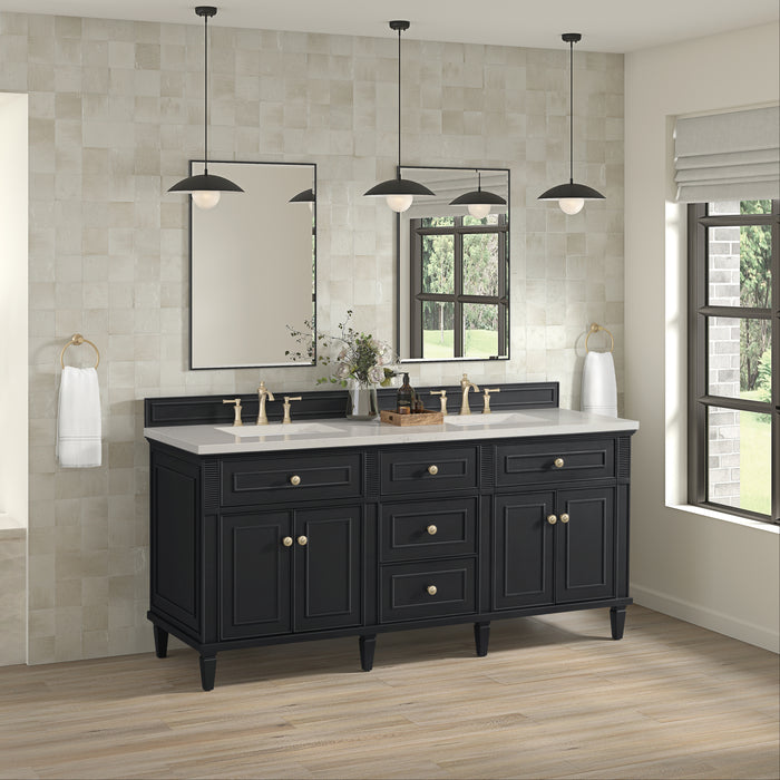 Lorelai 72" Double Vanity, Whitewashed Oak, w/ 3 CM Phantome Eclos Top