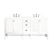 Addison 72" Double Vanity, Glossy White w/ 3 CM White Zeus Silestone Top