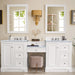De Soto 82" Double Vanity Set, Bright White w/ 3 CM Carrara Marble Top