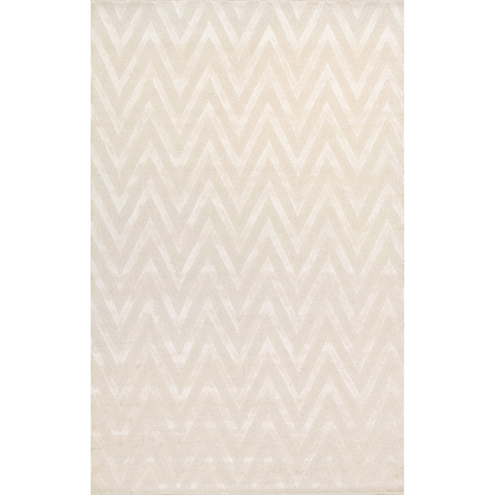 Pasargad Home Edgy Collection Hand-Tufted Bamboo Silk & wool Ivory Area Rug pvny-20 5x8