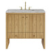 Hudson 36" Single Vanity, Light Natural Oak w/ 3 CM Victorian Silver Top