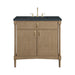 Kinnsden 36" Single Vanity, Weathered Oak w/ 3 CM Charcoal Soapstone Silestone Top