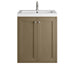 Chianti 24" Single Vanity, Walnut Whisper w/ White Glossy Composite Stone Top