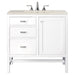 Addison 36" Single Vanity, Glossy White, w/ 3 CM Siberian Silestone Top