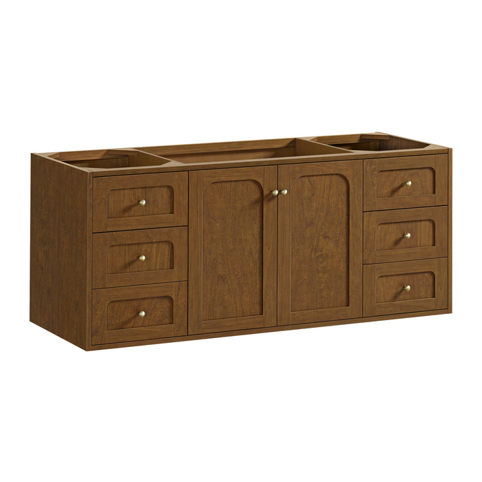 Laurent 60" Single Vanity, Light Natural Oak, w/ 3 CM Victorian Silver Quartz Top