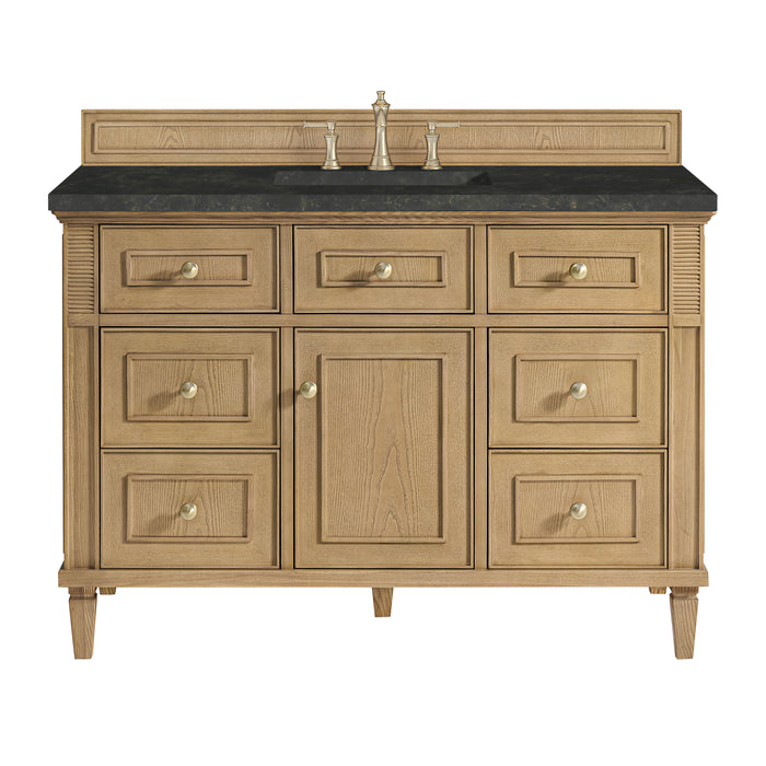 Lorelai 48" Single Vanity, Bright White w/ 3 CM Ethereal Noctis Silestone Top w/FreePower Wireless Charger